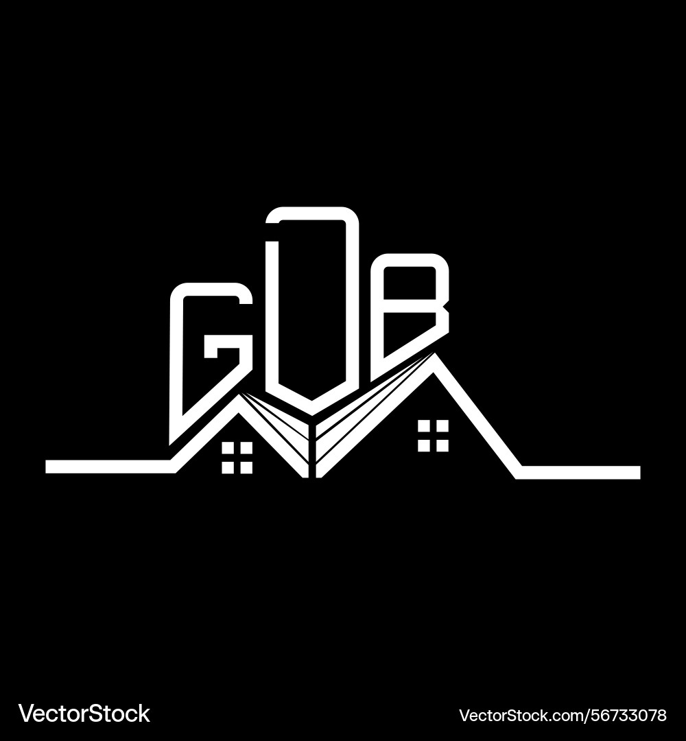 Gdb real state logo design simple and modern vector image
