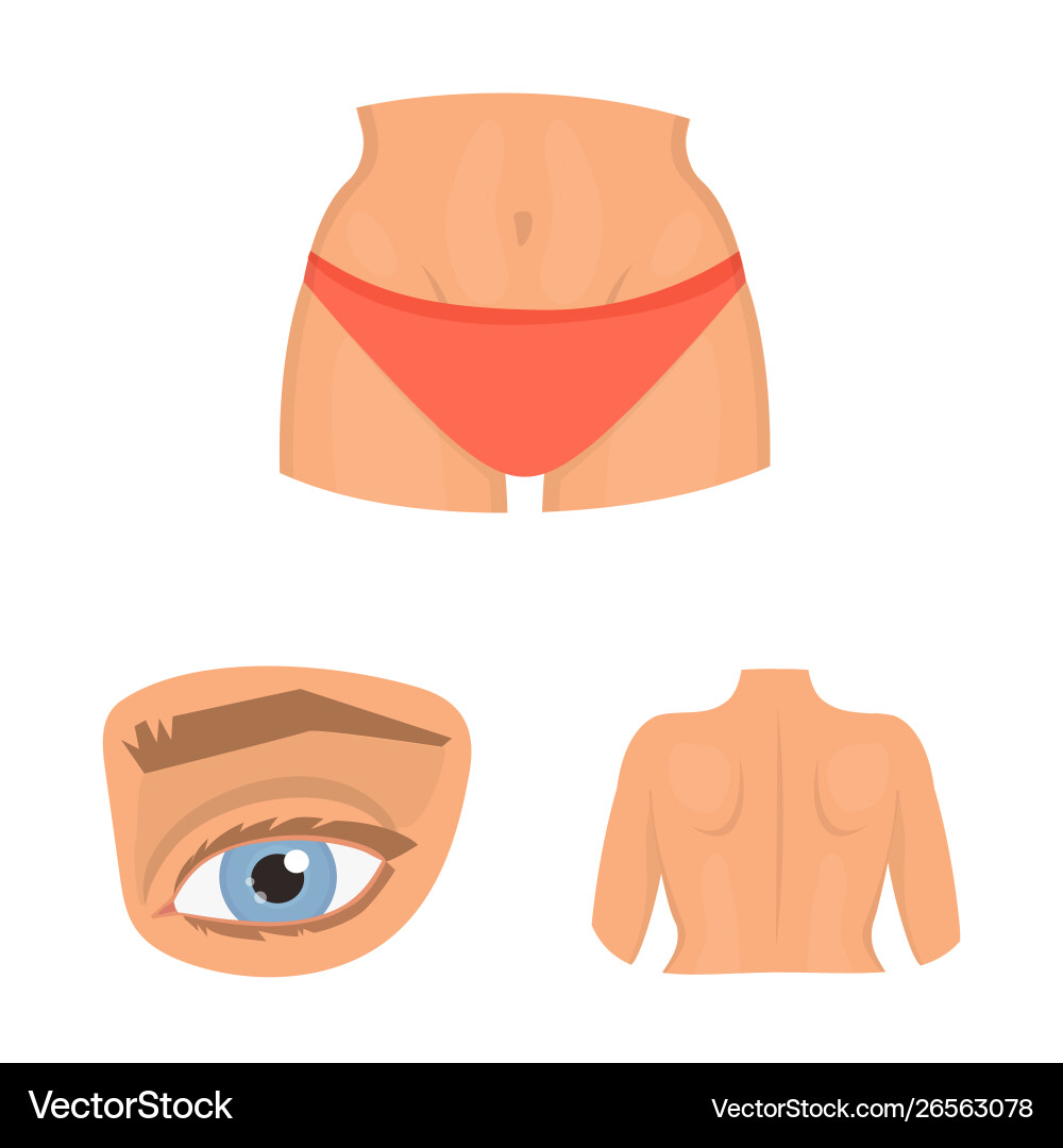 Isolated object body and part icon collection Isolated object body and part icon collection vector image