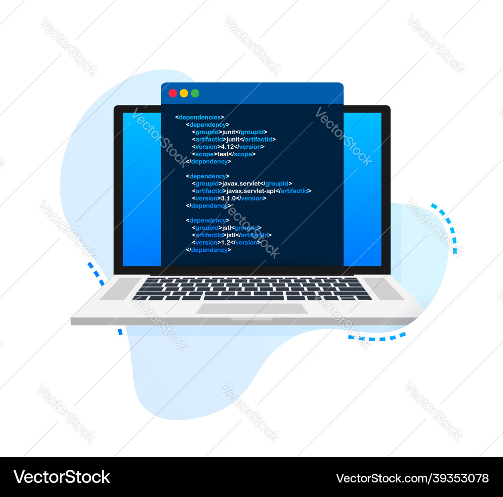 Laptop-Codierung Muster Web-Entwickler Laptop-Codierung Muster Web-Entwickler vektorbild