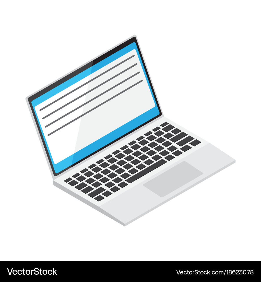 Laptop with open window on display vector image