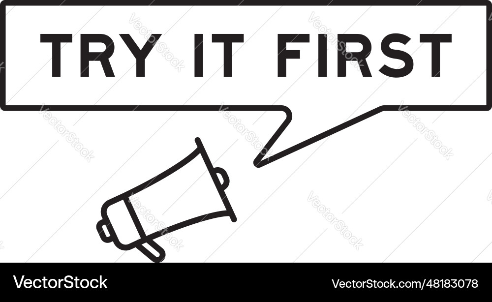 Megaphone icon with speech bubble in word try Megaphone icon with speech bubble in word try vector image