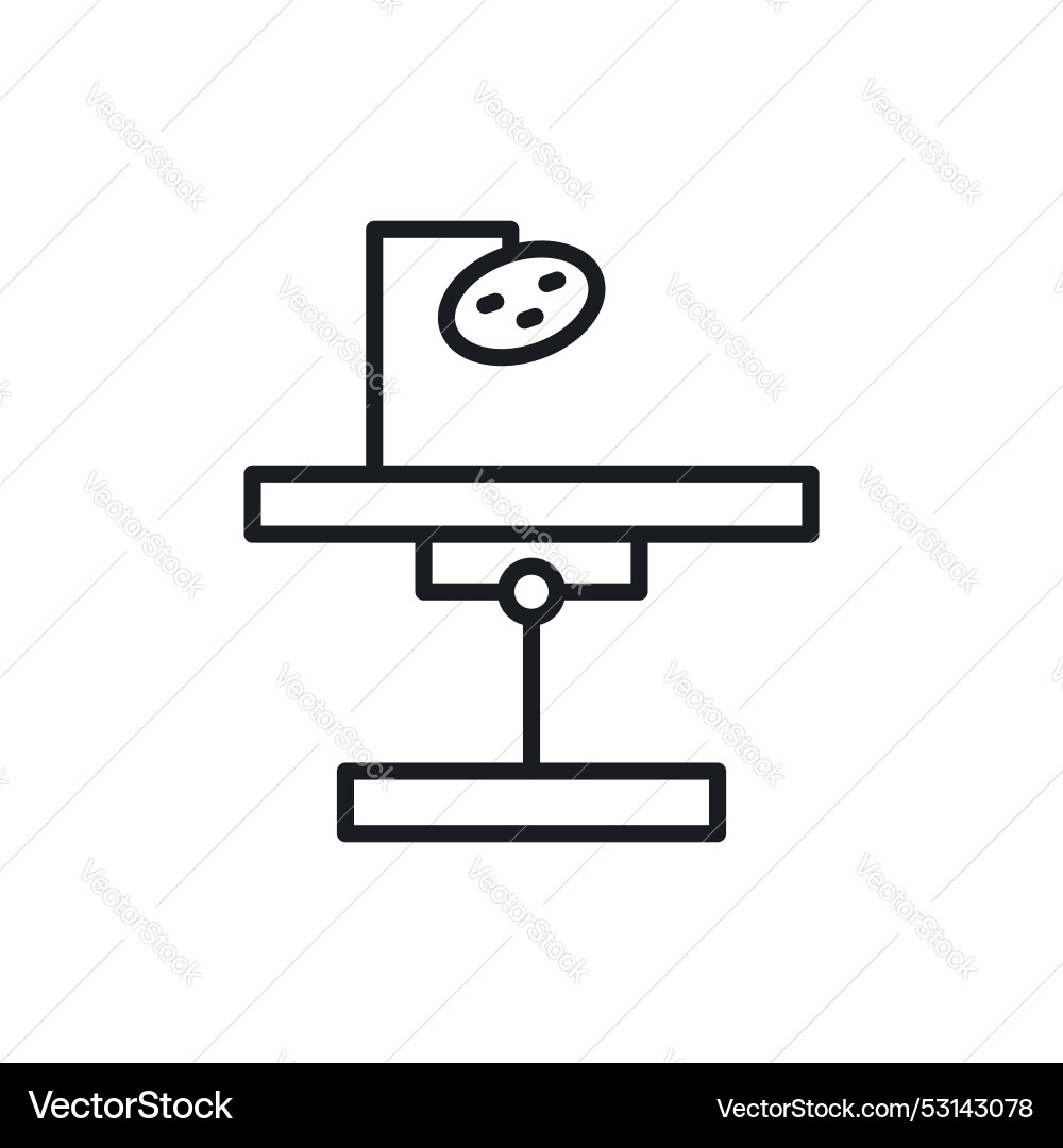 Operating table icon symbol on white background Operating table icon symbol on white background Vector Image