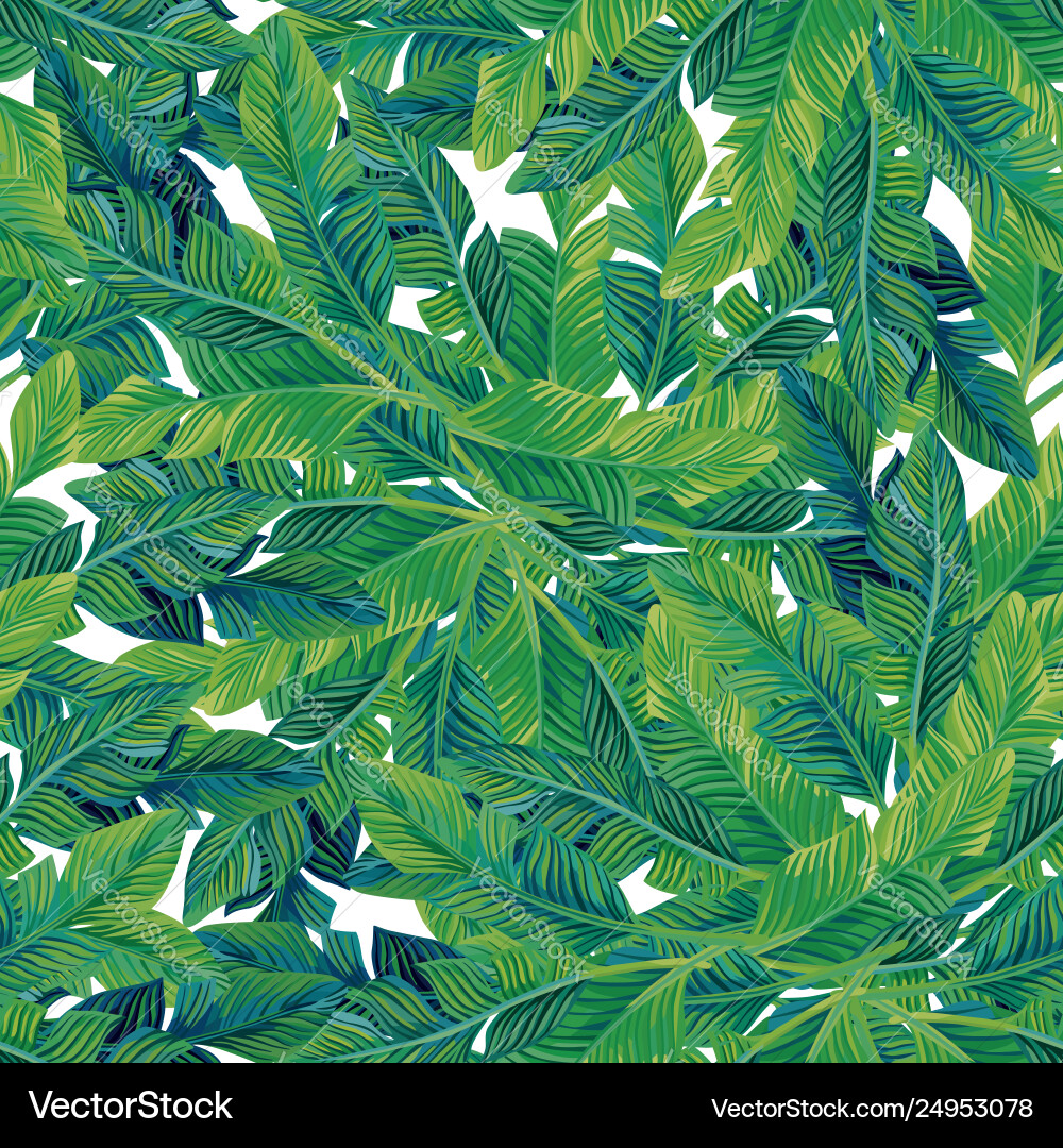 Palm leaves seamless pattern Royalty Free Vector Image