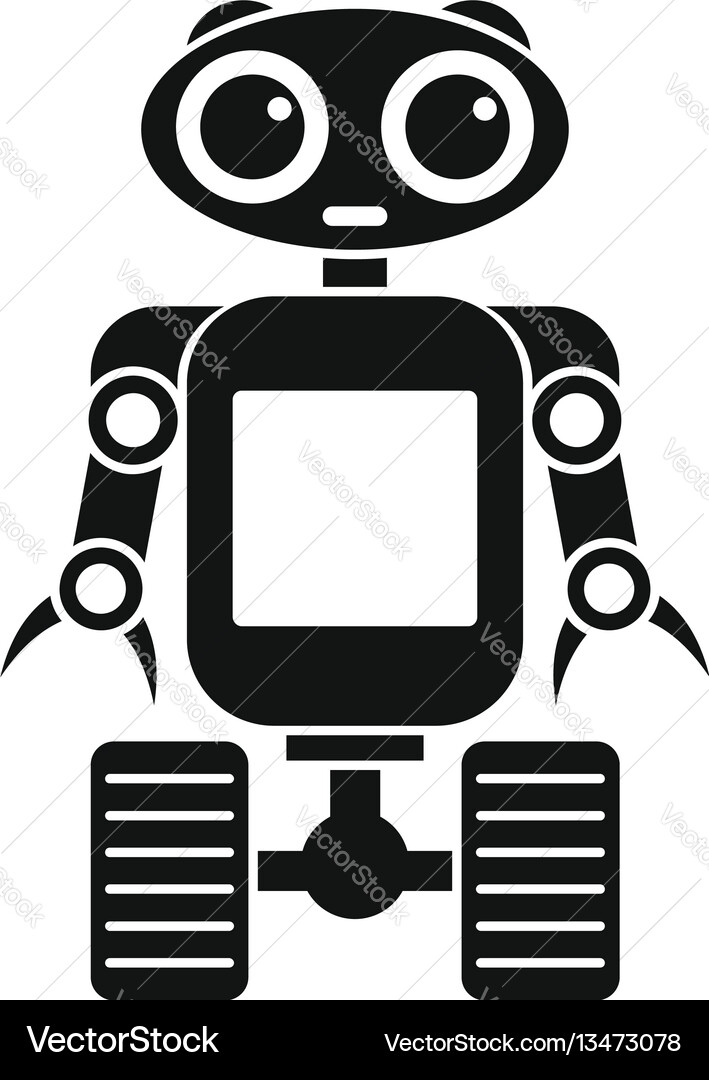 Robot on wheels icon simple style Robot on wheels icon simple style vector image