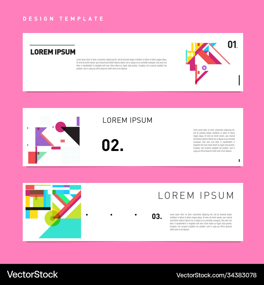 Set abstract banner web design template retro Vector Image