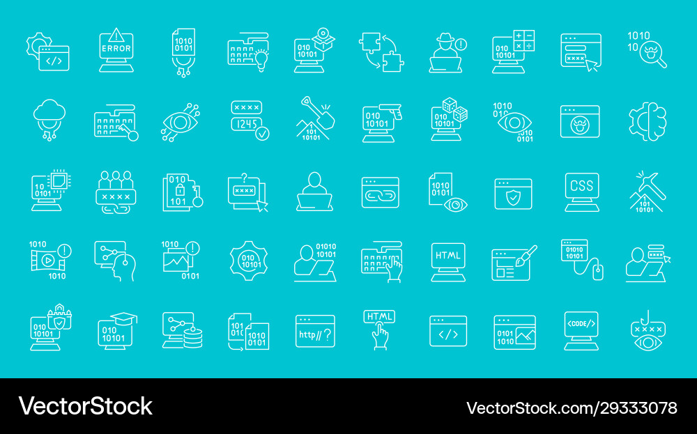 Set line icons programming Set line icons programming vector image