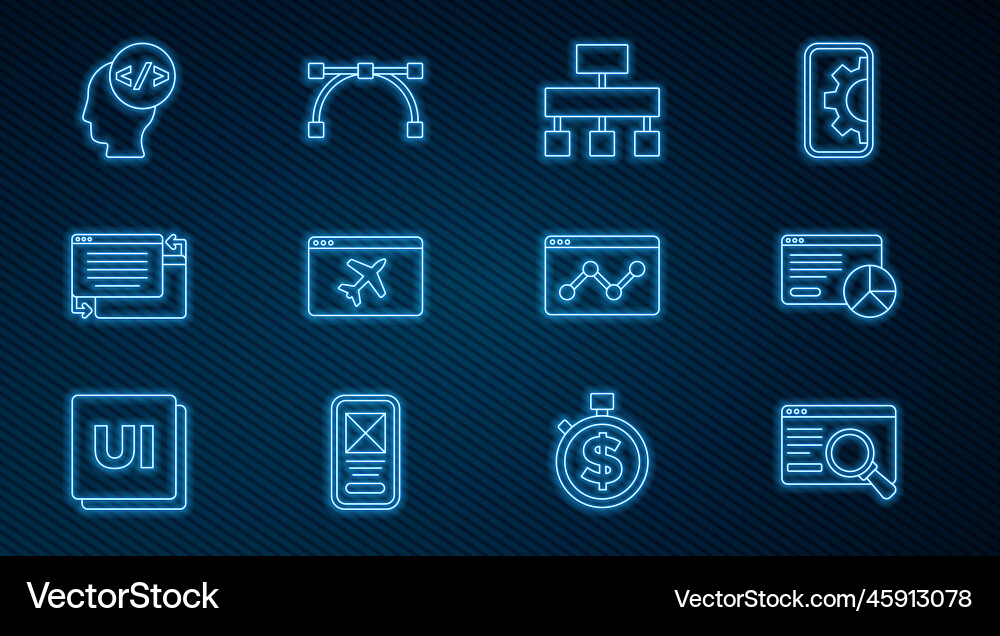 Set line ui oder ux design website statistic site Set line ui oder ux design website statistic site Vektorbild
