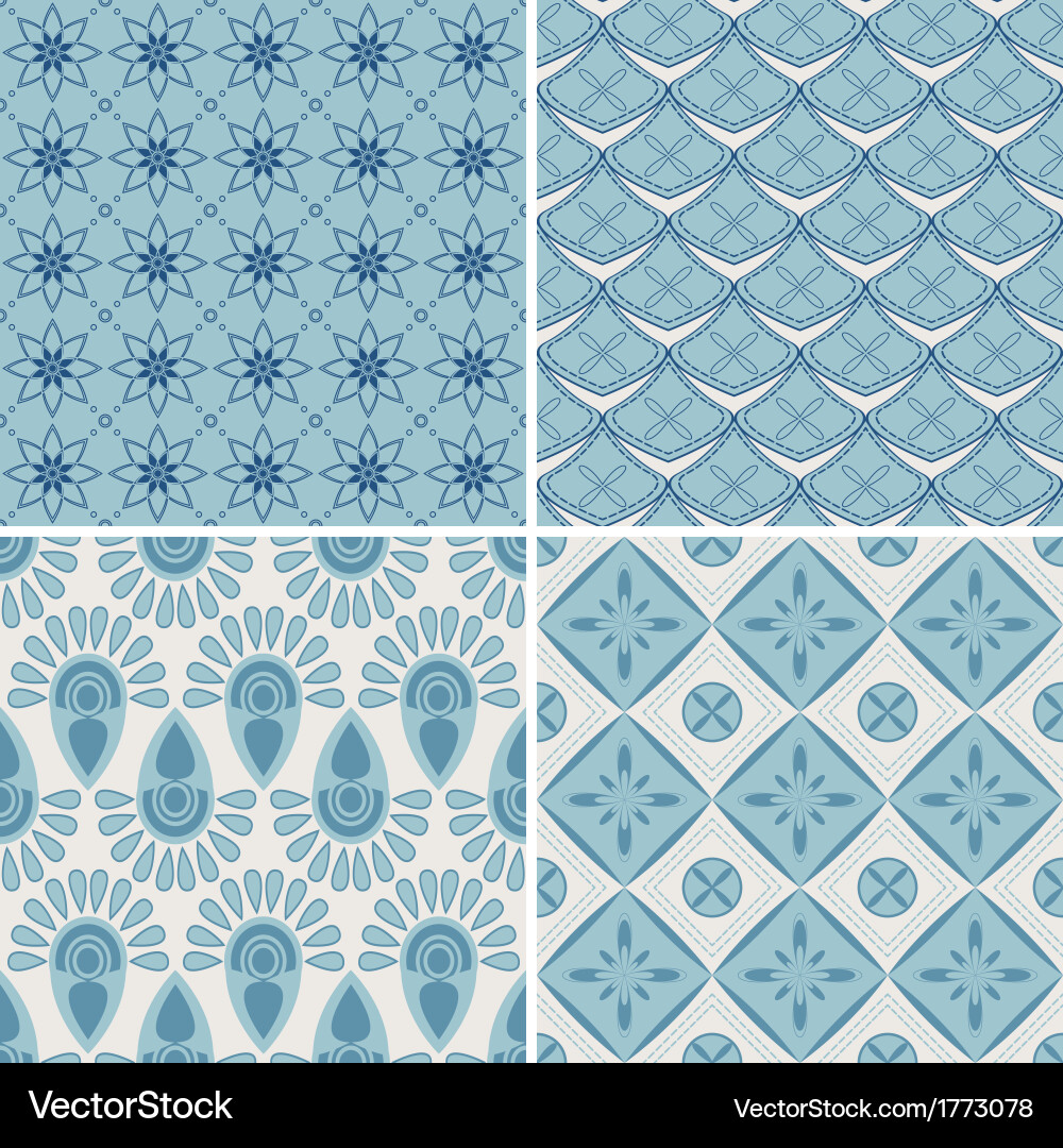 Set of four seamless pattern vector image