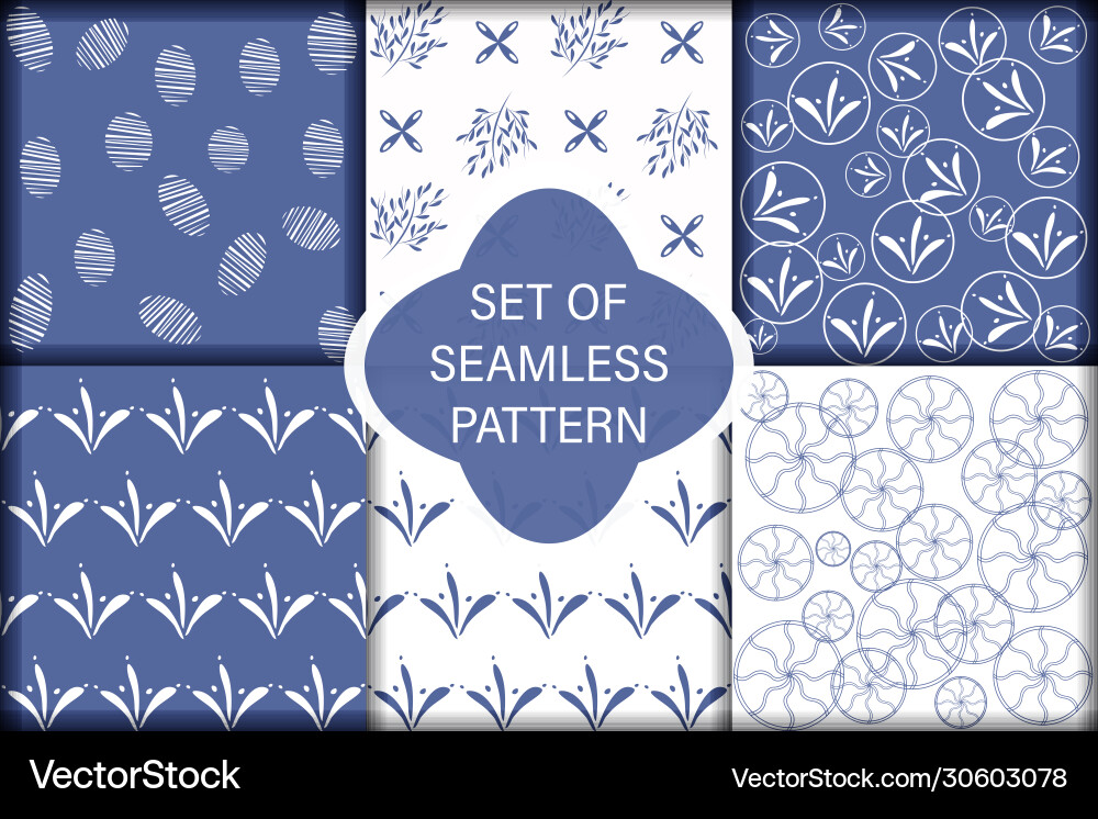 Set ornamental seamless patterns endless Set ornamental seamless patterns endless vector image