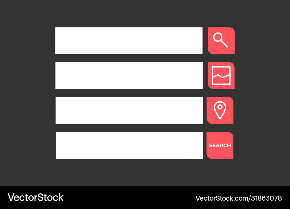Set search bars flat web design elements Set search bars flat web design elements vector image