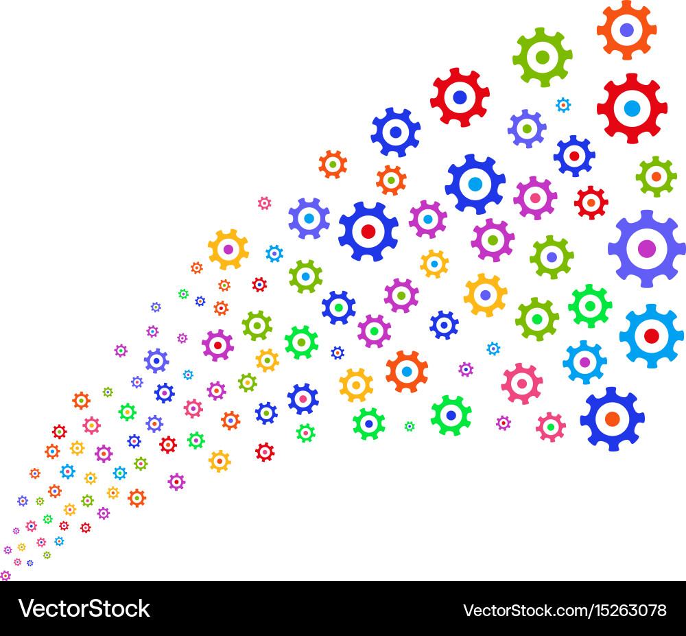 Source stream of gear vector image