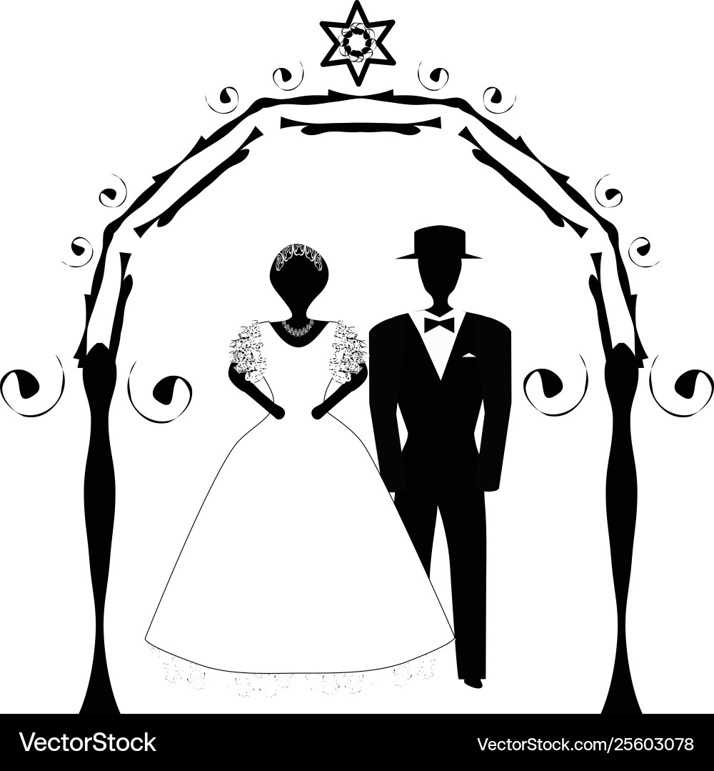 Vintage Grafik-Chuppah Bogen für eine religiöse Vintage Grafik-Chuppah Bogen für eine religiöse vektorbild