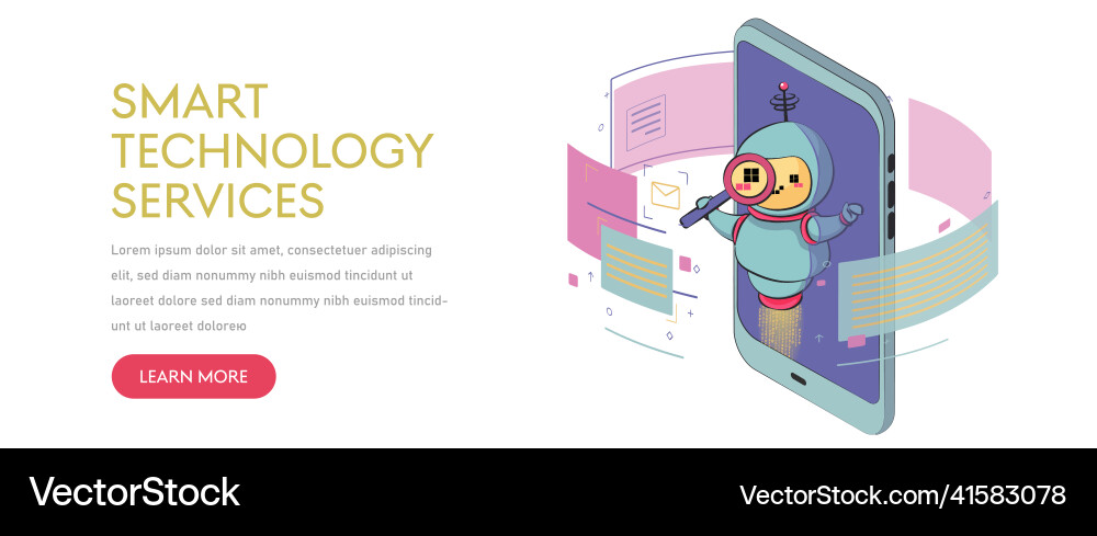Virtual assistant robot website or mobile Virtual assistant robot website or mobile vector image