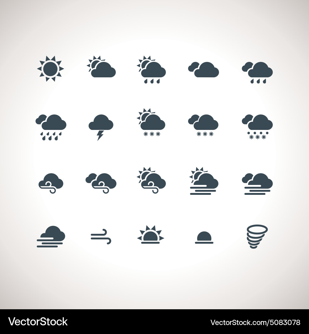 Weather icons set for web and mobile applications vector image