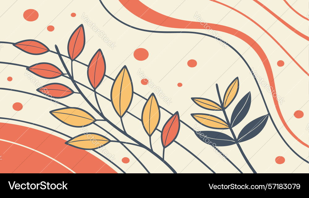 Abstract botanical branch with leaves design Vector Image
