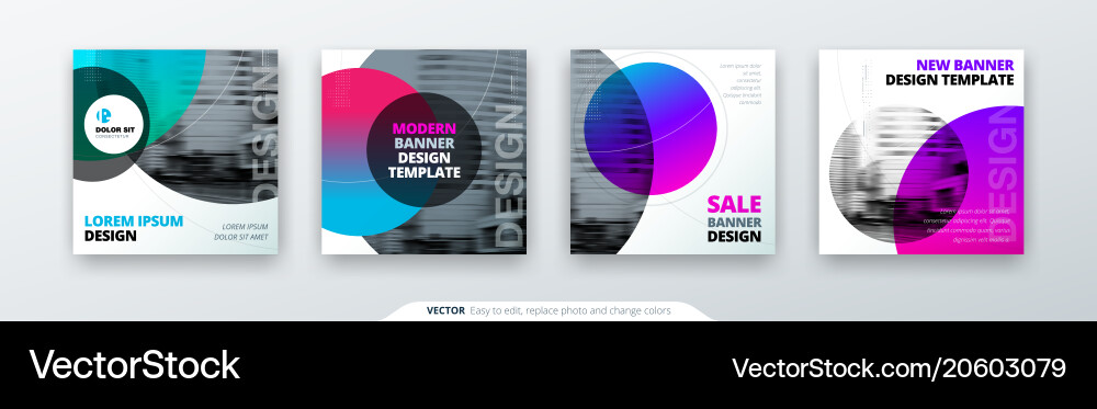 Abstract square background concept with circle vector image