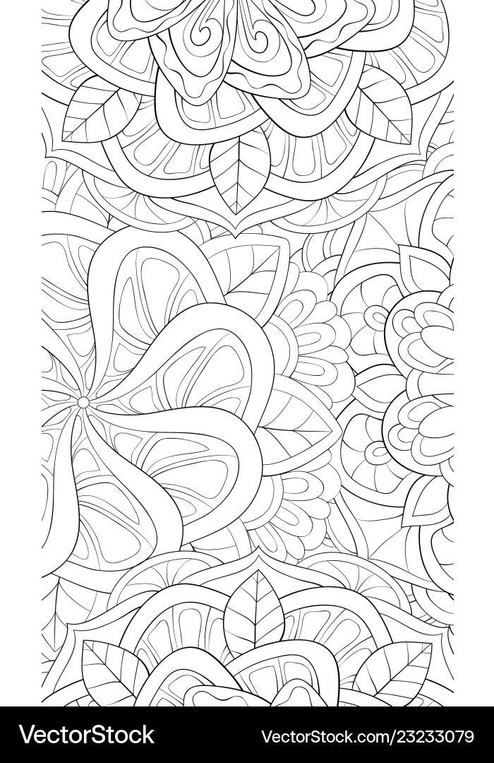 Adult coloring bookpage an abstract floral Adult coloring bookpage an abstract floral vector image