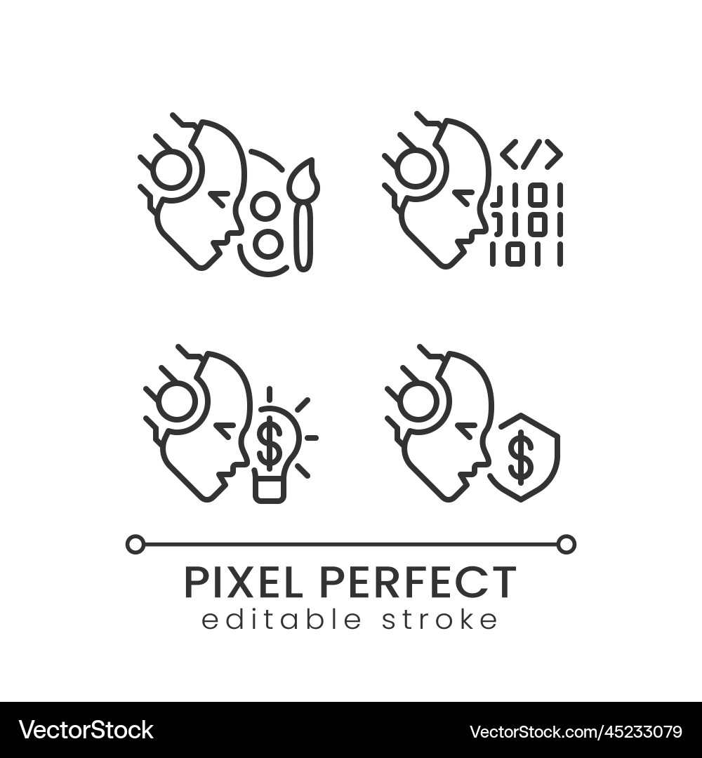 Artificial intelligence skills pixel perfect Artificial intelligence skills pixel perfect vector image