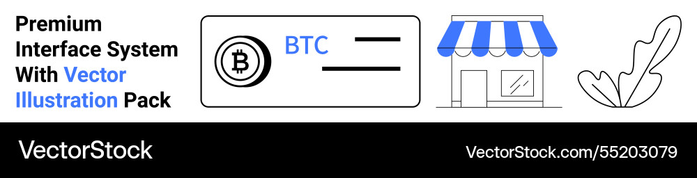 Bitcoin payment system with storefront Bitcoin payment system with storefront vector image