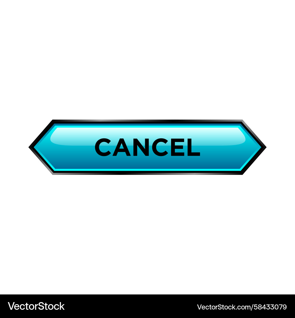 Cancel Button Website Template Vector Image