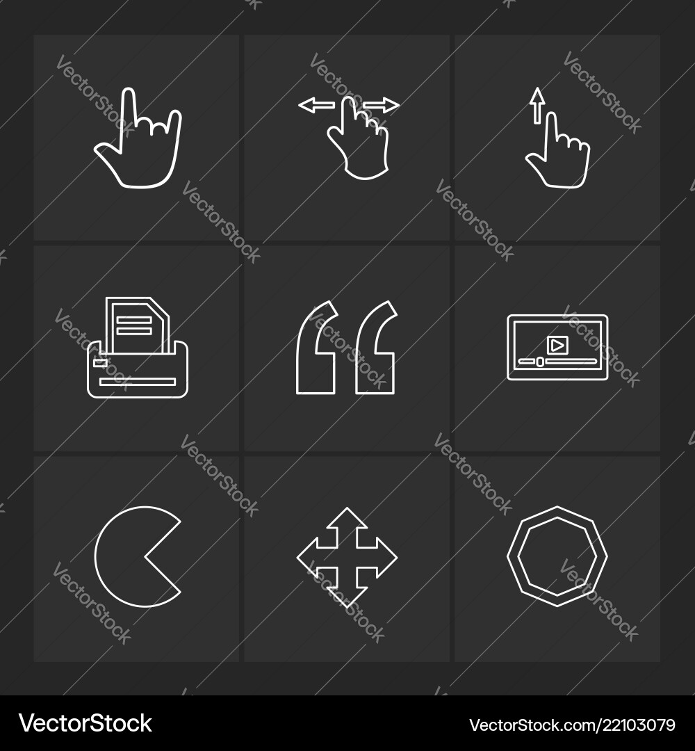 Commas dot slash hands pointer arrows Vector Image