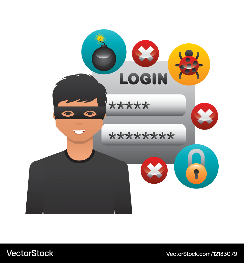 Cyber security design vector image
