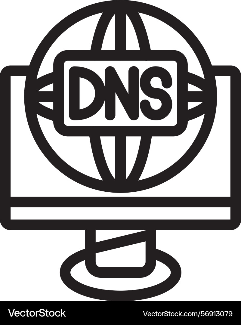 Dns linear style icon design Vector Image