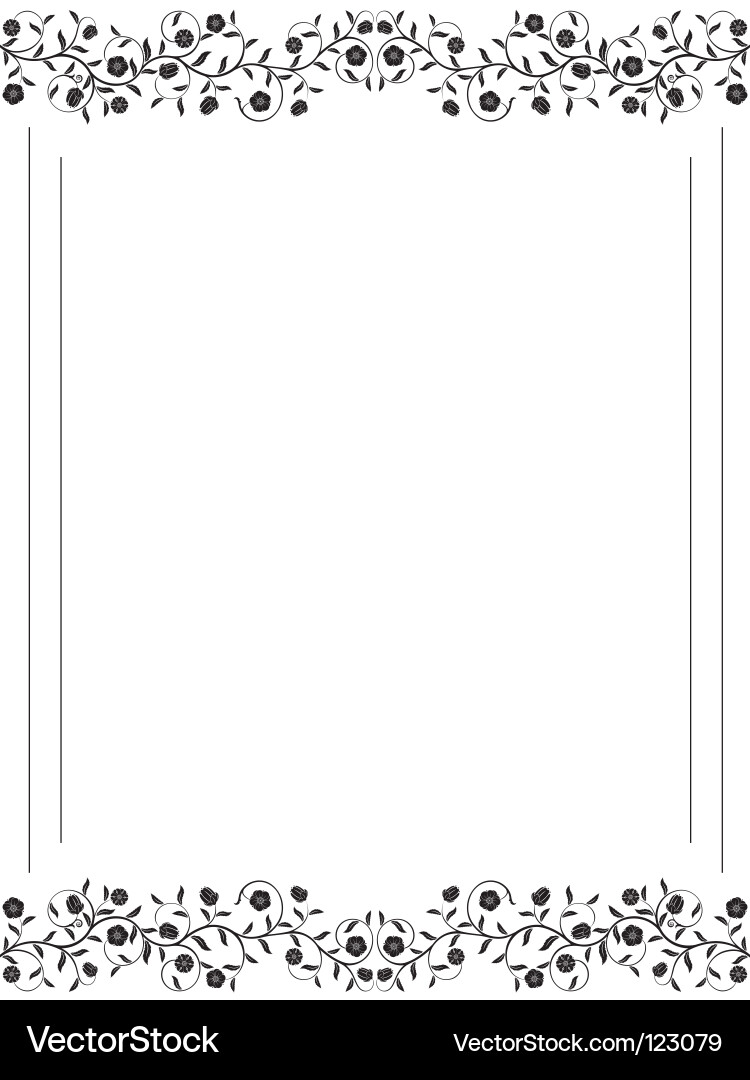 Floral Frame Border Vector Image