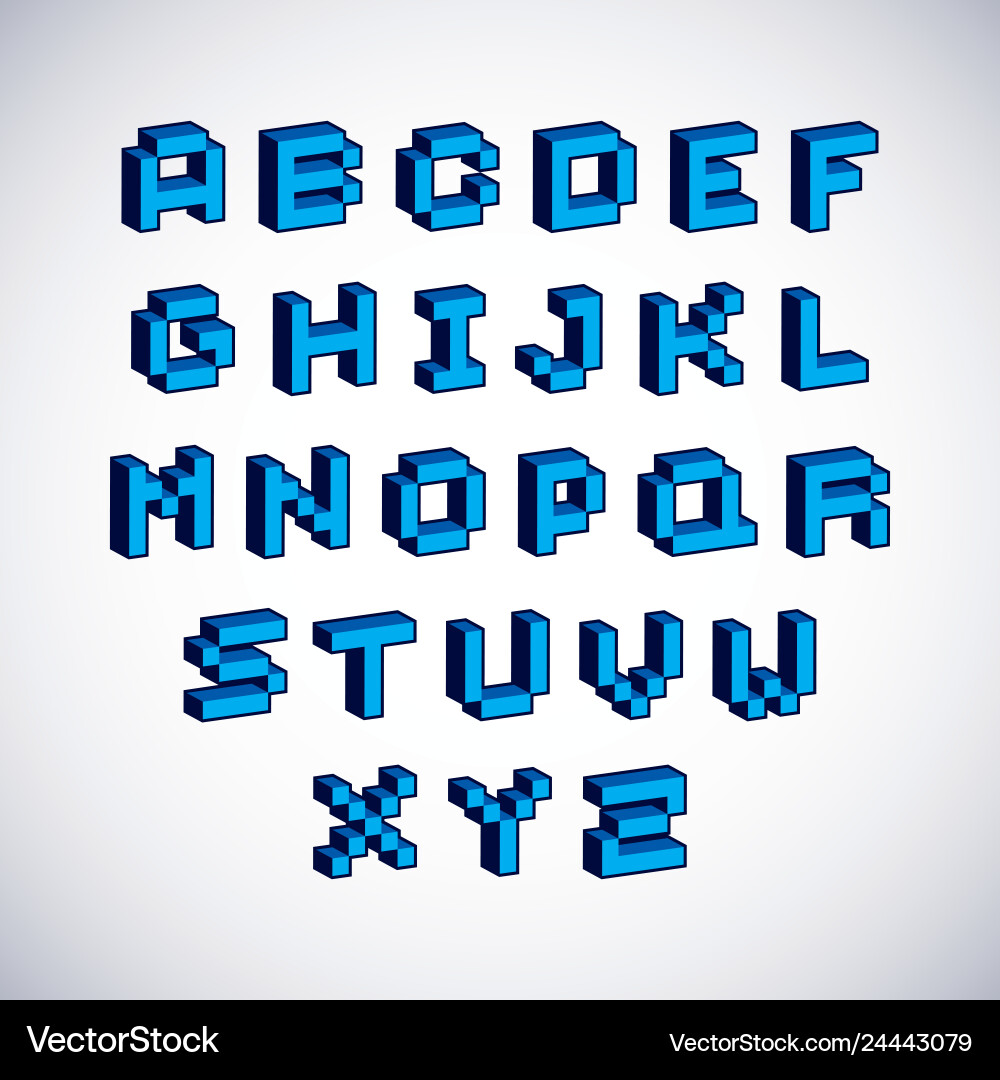 Font typescript created in 8 bit style pixel art Font typescript created in 8 bit style pixel art vector image