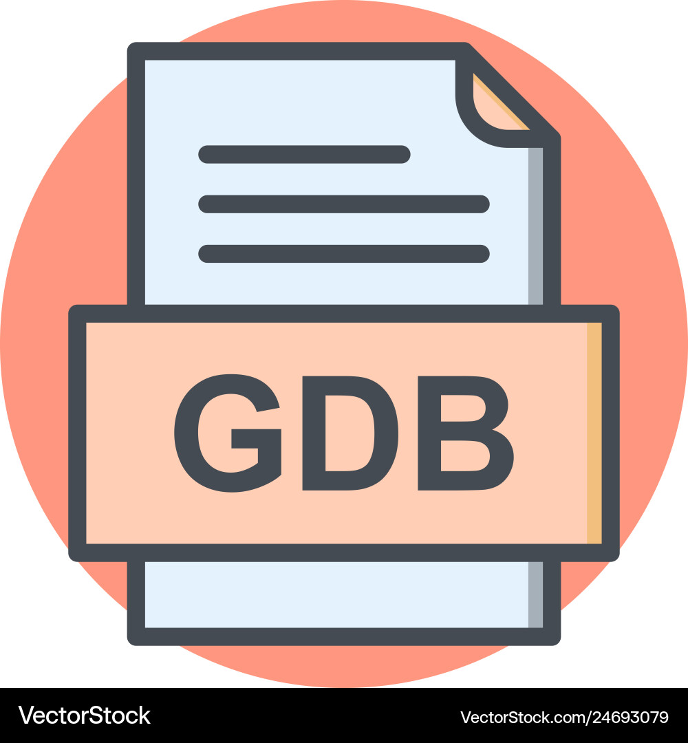 Gdb file document icon vector image