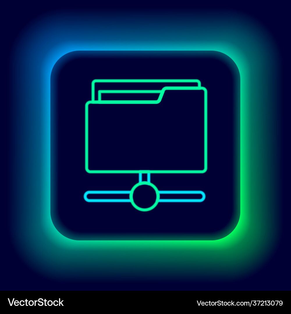 Glowing neon line ftp folder icon isolated vector image