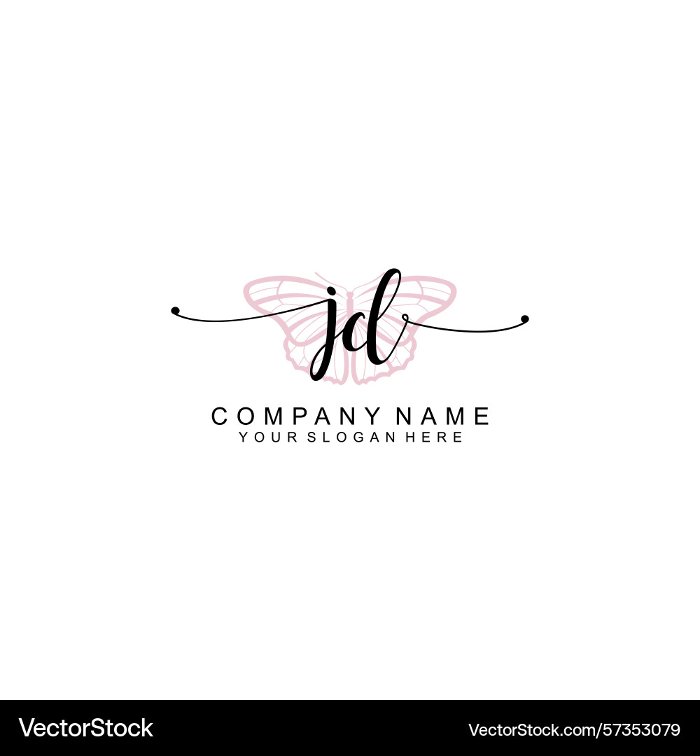 Minimalist handwritten jd initial logos with soft Vector Image