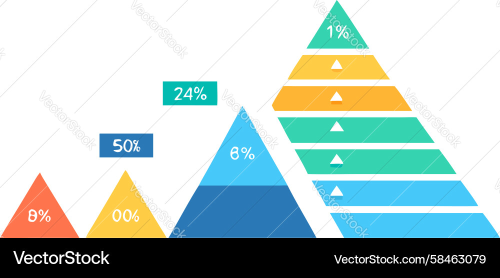 Multi-Level Data Pyramid Chart Vector Image