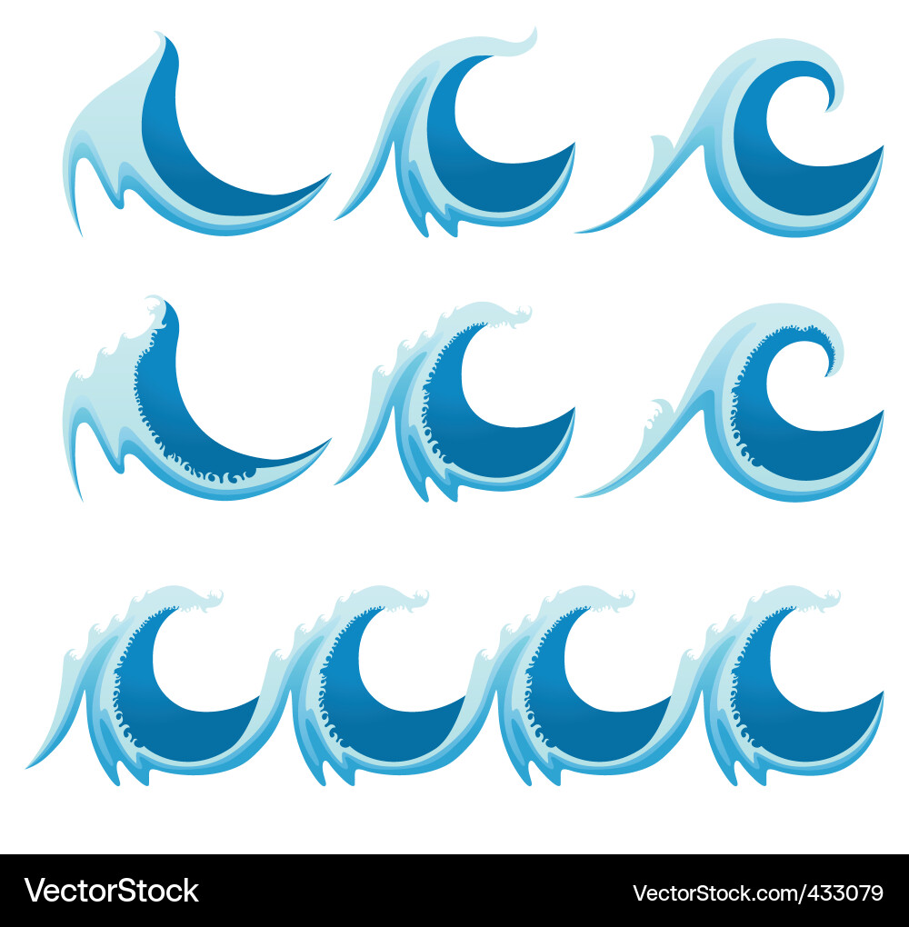 Ocean Wave Patterns Vector Image