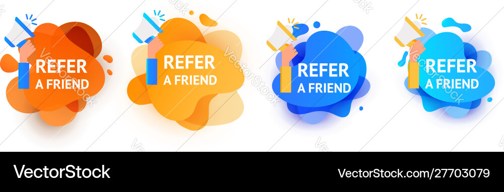 Referral program inviting a friend gradient wave Referral program inviting a friend gradient wave Vector Image
