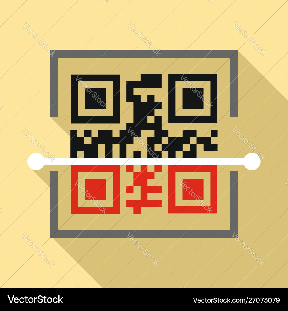 Scan qr code icon flat style vector image