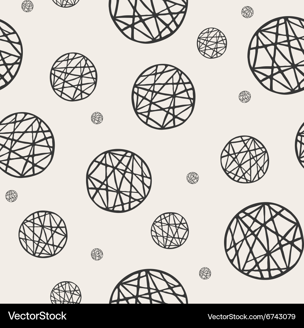 Seamless pattern with sketch circles Vector Image