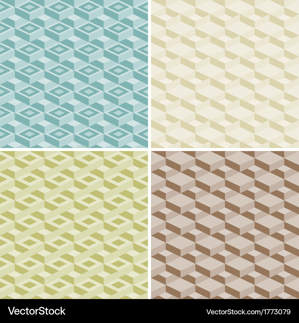 Set of four seamless pattern vector image