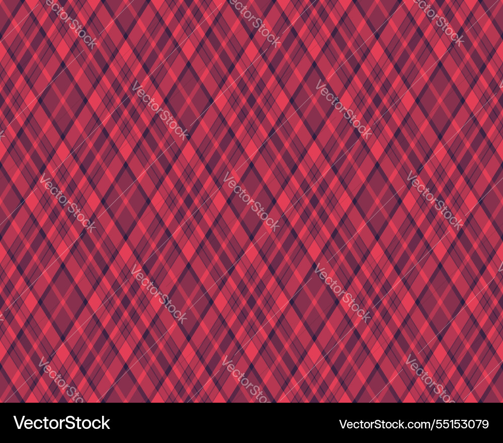 Stunning diagonal plaid pattern in rich red Vector Image