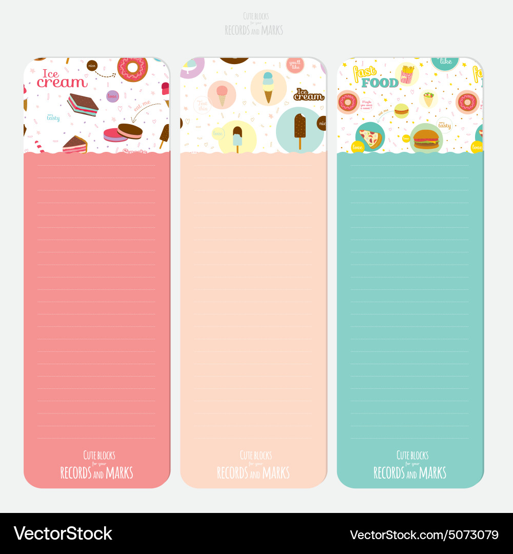 Template for school notebook diary and organizers Vector Image
