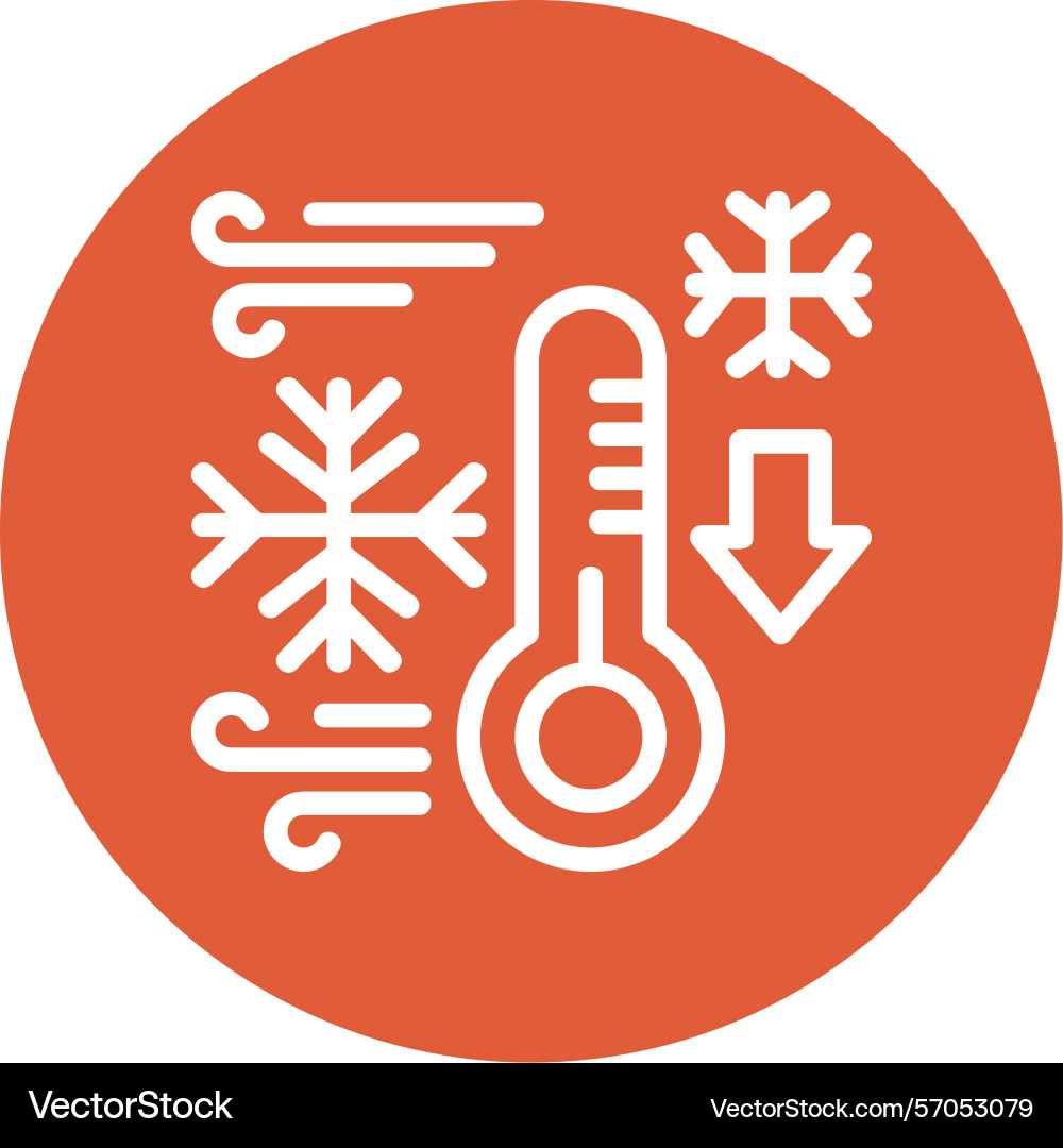 Thermometer falling line circle style icon design Vector Image