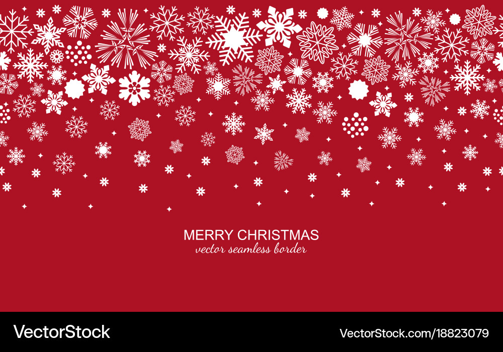 White seamless snowflake header red background vector image