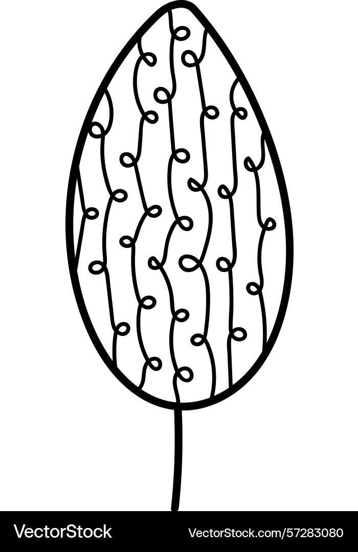 Abstract leaf with curved lines Vector Image