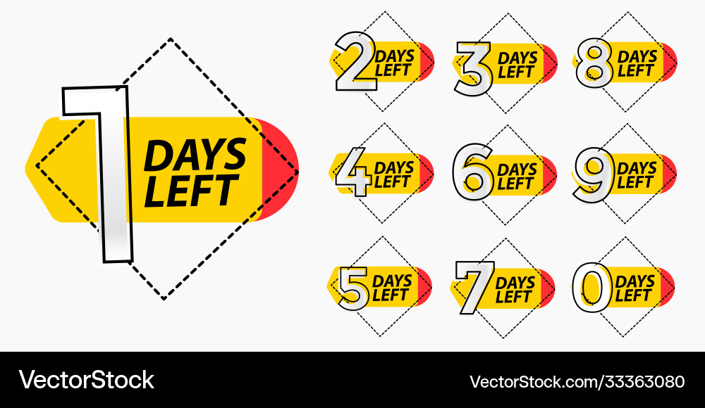 Abstract number days left symbol design Vector Image