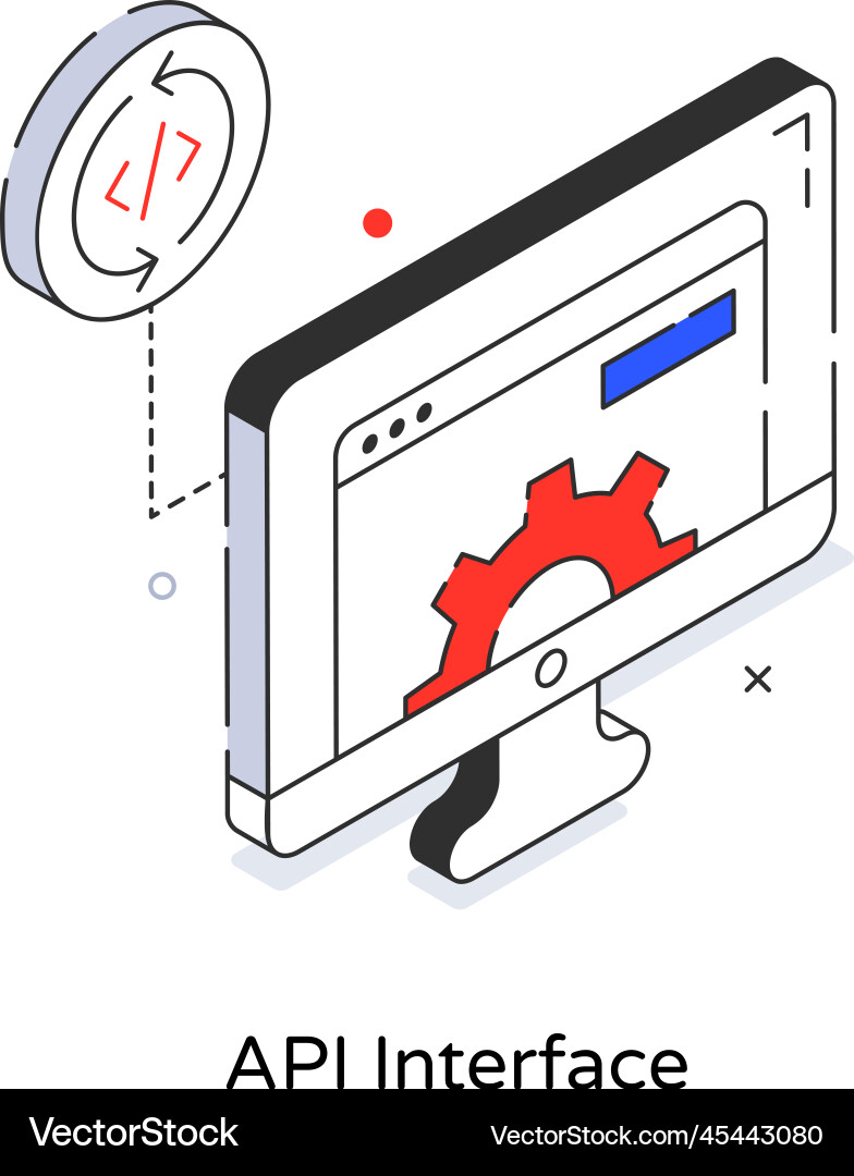 API Interface Isometric Icon vector image