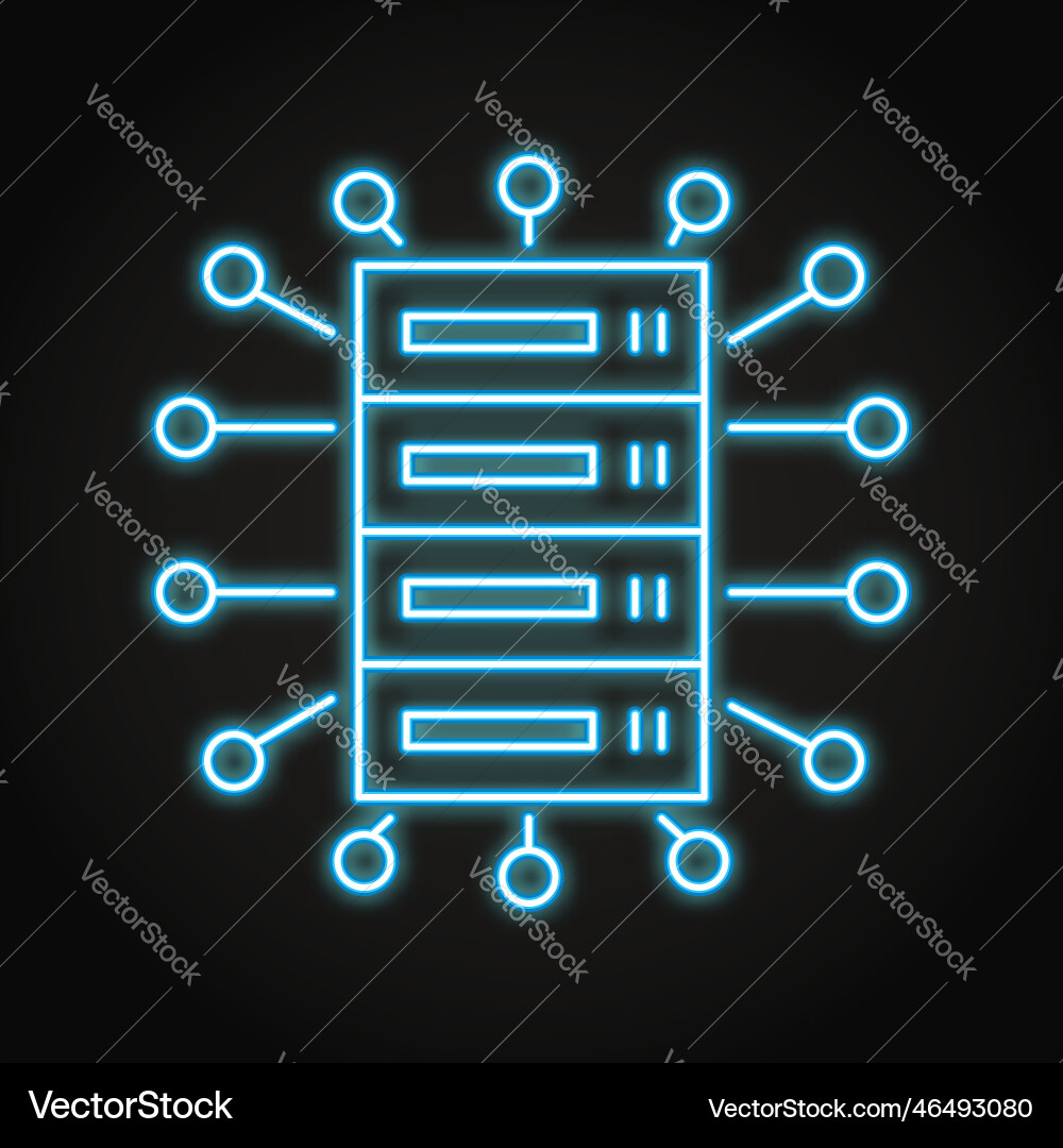 Big data neon icon in line style Big data neon icon in line style vector image