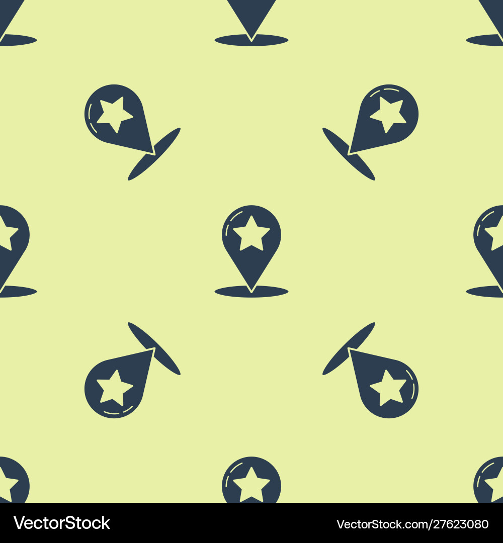 Blue map pointer with star icon isolated seamless Blue map pointer with star icon isolated seamless vector image