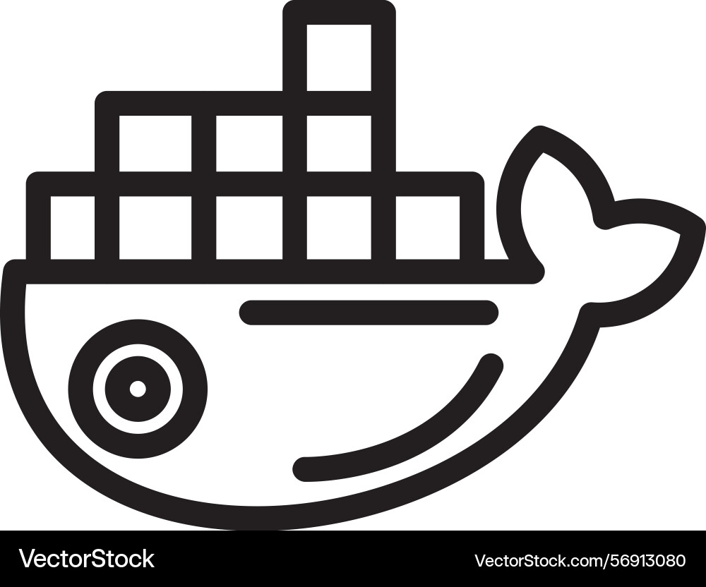 Docker linear style icon design vector image