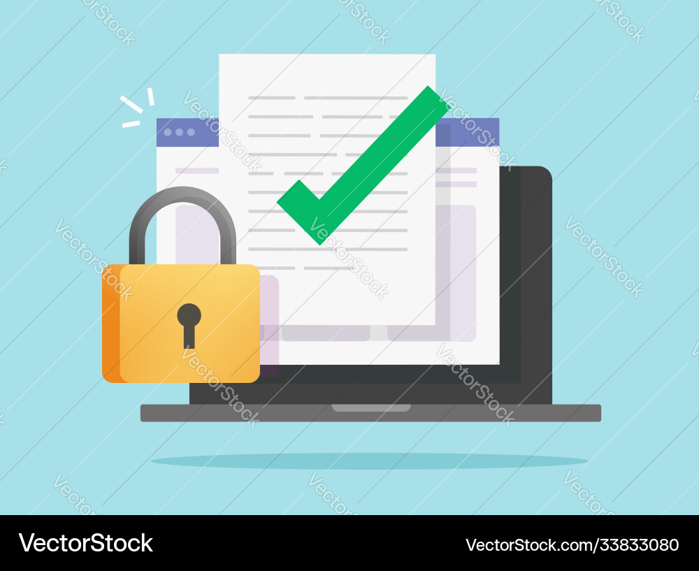 Document data secure confidential online access Document data secure confidential online access vector image