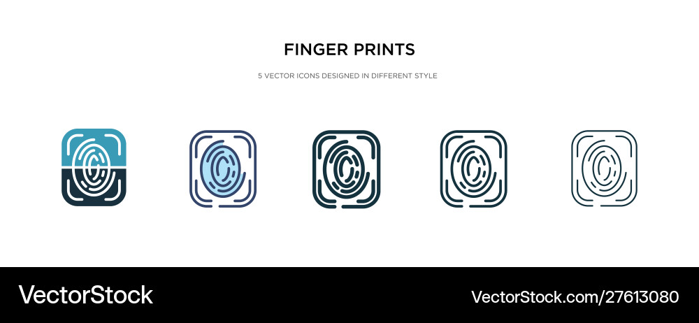 Finger prints icon in different style two Vector Image
